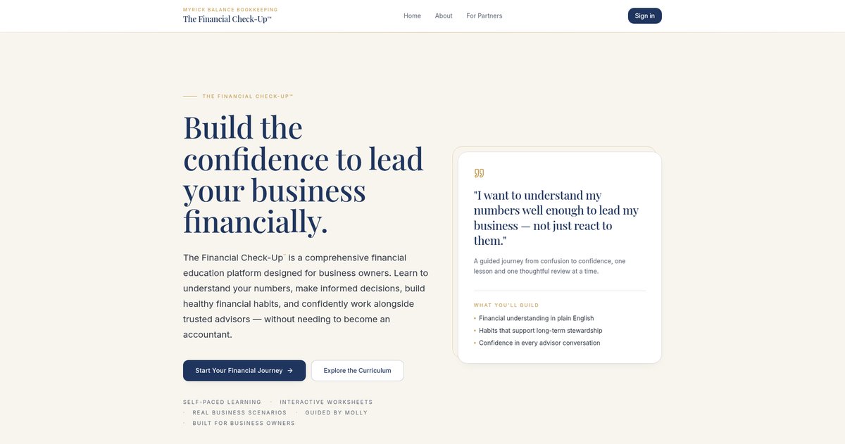 The Financial Check-Up — website preview